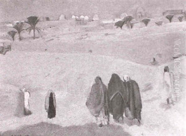 Sudtunesische Landschaft Oil Painting by Paul Basilius Barth