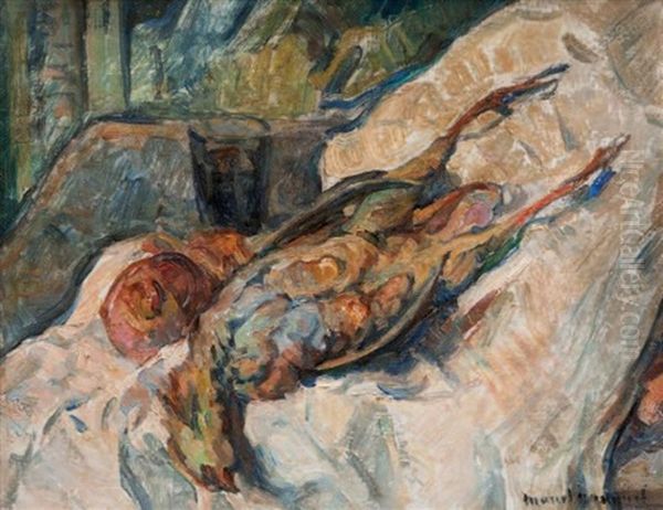 Nature Morte Aux Perdreaux Oil Painting by Marius Barthalot