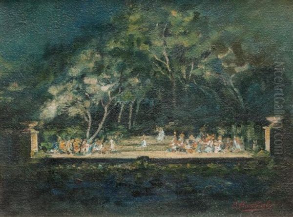 Le Theatre Sylvain Oil Painting by Marius Barthalot