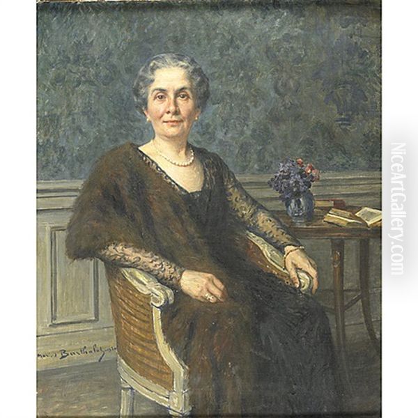 Portrait Of A Woman Oil Painting by Marius Barthalot