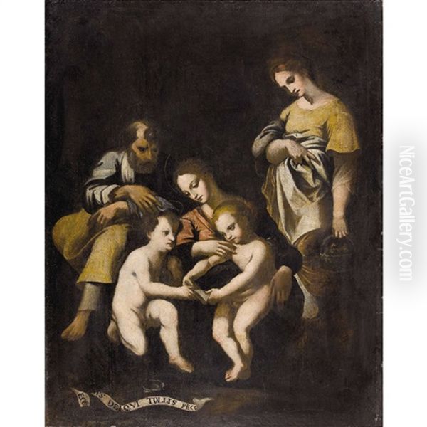 Heilige Familie Mit Johannesknabe Oil Painting by Paolo Bartolini