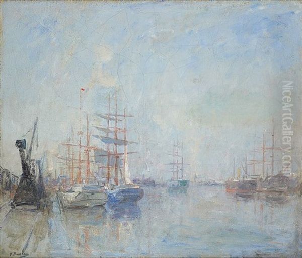 Vue Du Port Oil Painting by Richard Baseleer