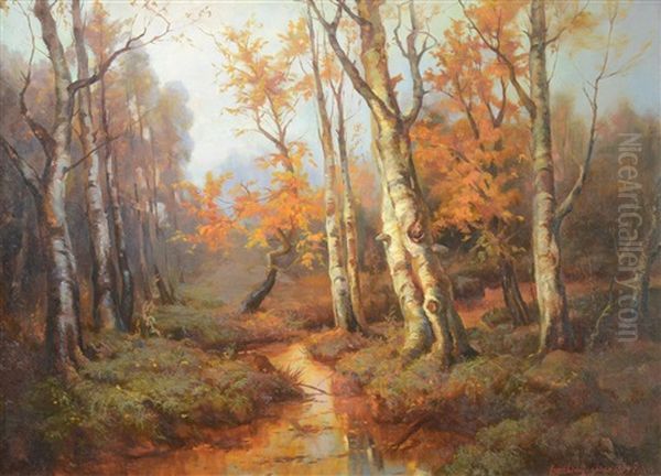 Autumn Landscape Oil Painting by Georgi Zakharovich Bashinzhagyan