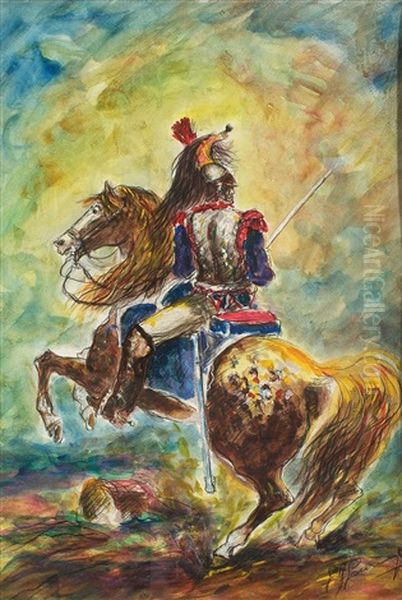 Cuirassier De La Garde Imperiale Oil Painting by Giovan Battista Francesco Basile