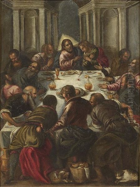 Ultima Cena Oil Painting by Jacopo Bassano (Jacopo da Ponte)