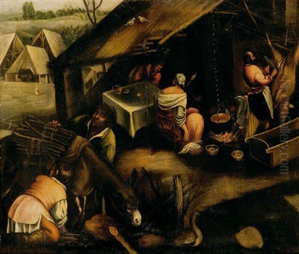 Alegoria Del Invierno Oil Painting by Jacopo Bassano (Jacopo da Ponte)