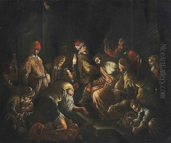 The Mocking Of Christ Oil Painting by Jacopo dal Ponte Bassano