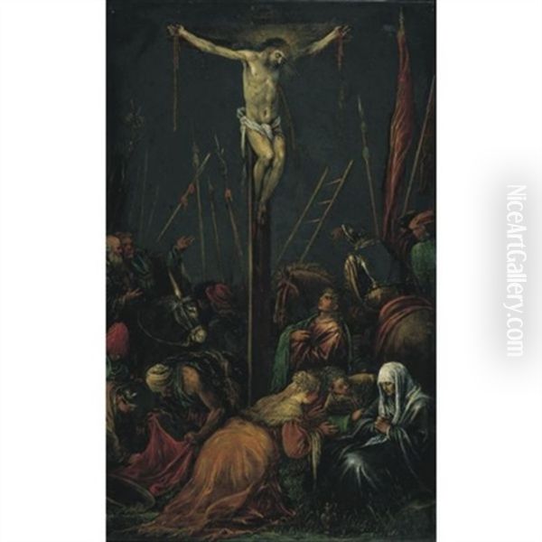 The Crucifixion Oil Painting by Jacopo dal Ponte Bassano