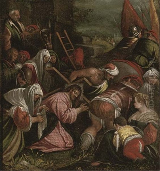 The Road To Calvary Oil Painting by Jacopo dal Ponte Bassano