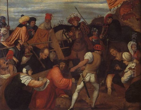 Salita Al Calvario Oil Painting by Jacopo dal Ponte Bassano