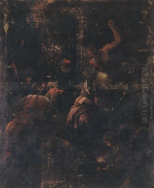 The Mocking Of Christ Oil Painting by Jacopo Bassano (Jacopo da Ponte)