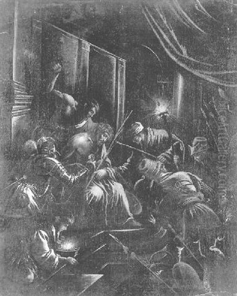 Le Couronnement D'epines Oil Painting by Jacopo dal Ponte Bassano