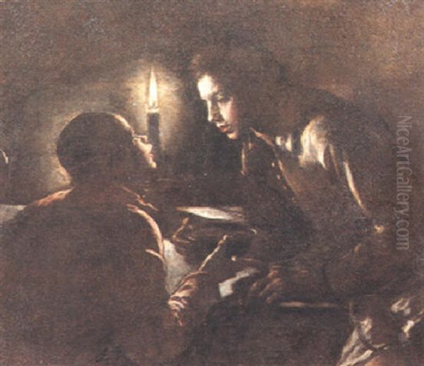 Esau Vende La Primogenitura A Giacobbe Oil Painting by Jacopo Bassano (Jacopo da Ponte)