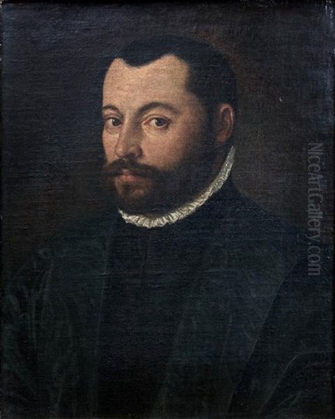 Portrait D'homme En Buste Oil Painting by Leandro da Ponte Bassano