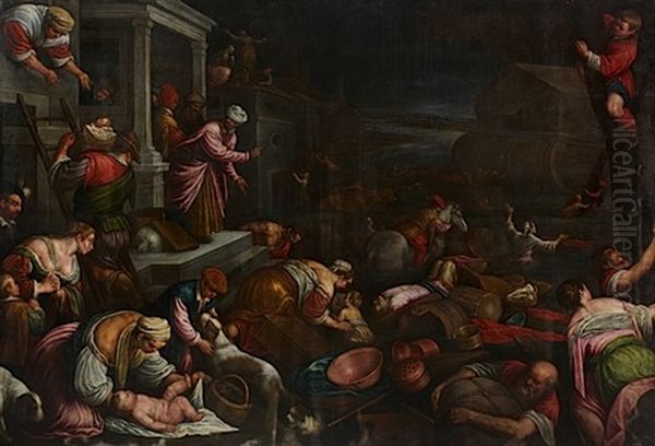 Le Deluge Oil Painting by Leandro da Ponte Bassano