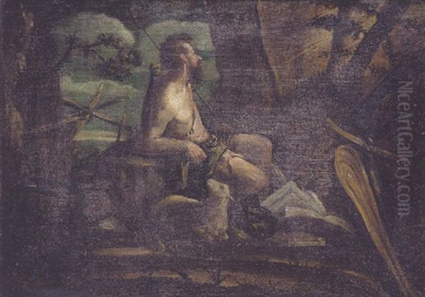 Saint John The Baptist In The Wilderness Oil Painting by Leandro Bassano