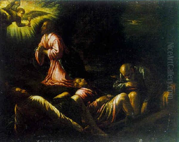The Agony In The Garden Oil Painting by Leandro Bassano