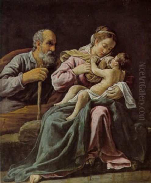 Madonna Con Bambino E San Giuseppe Oil Painting by Marcantonio Bassetti