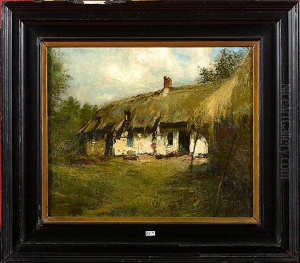 La Vieille Chaumiere Oil Painting by Alfred Bastien