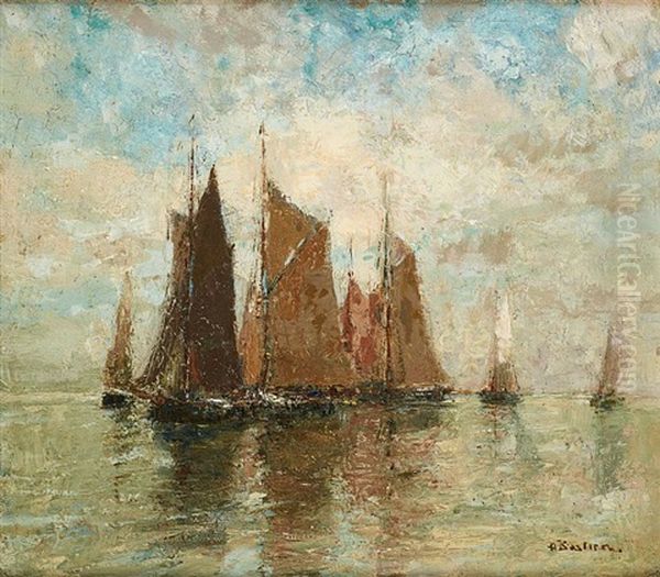 Les Voiliers Oil Painting by Alfred Bastien