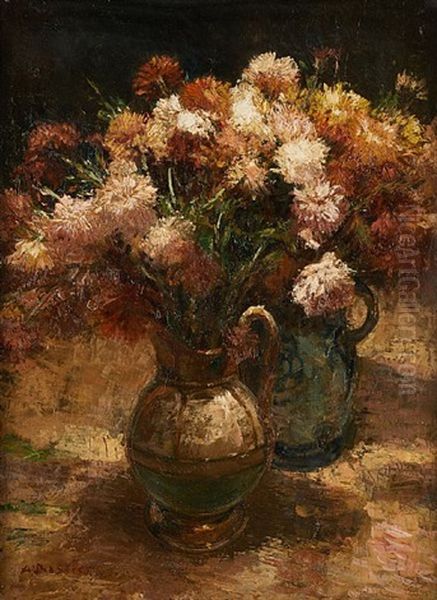 Pichet Fleuri Oil Painting by Alfred Bastien