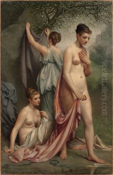 Baigneuses Oil Painting by Alfred Bastien