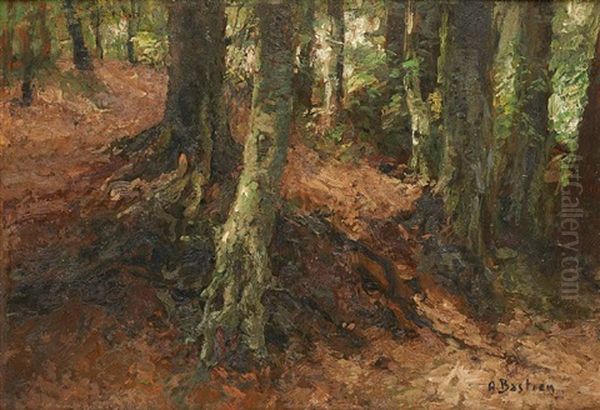 La Foret De Soignes En Juillet 44 Oil Painting by Alfred Bastien
