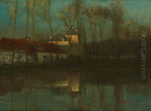 Crepuscule Sur La Maison Oil Painting by Alfred Bastien