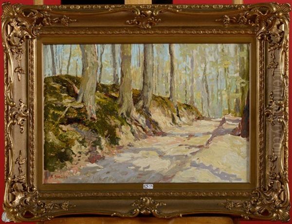 Chemin Au Rouge Cloitre Oil Painting by Alfred Bastien