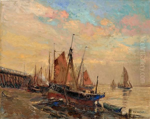 Nieuwpoort In The Belgian Coast Oil Painting by Alfred Bastien
