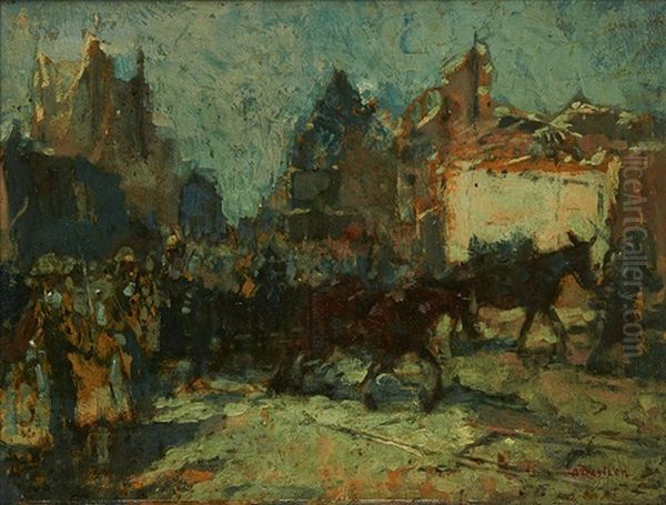 Releve Des Fusiliers Marins Oil Painting by Alfred Bastien