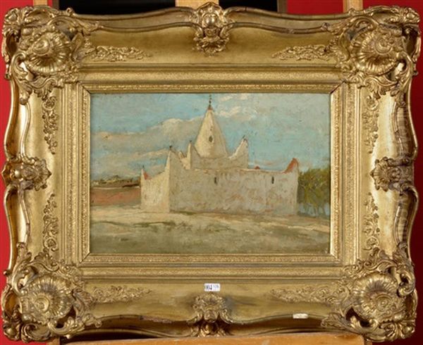 Le Marabout De Sidi-brahim A Bou-saada (algerie) Oil Painting by Alfred Bastien