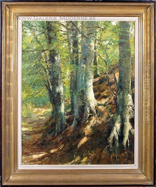 La Foret De Soignes Oil Painting by Alfred Bastien