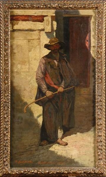 Le Vieux Mendiant Oil Painting by Alfred Bastien