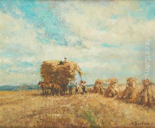 La Fenaison Oil Painting by Alfred Bastien