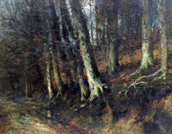 Sous Bois En Automne Oil Painting by Alfred Bastien