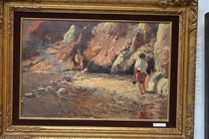 Deux Fillettes Au Bord De La Riviere