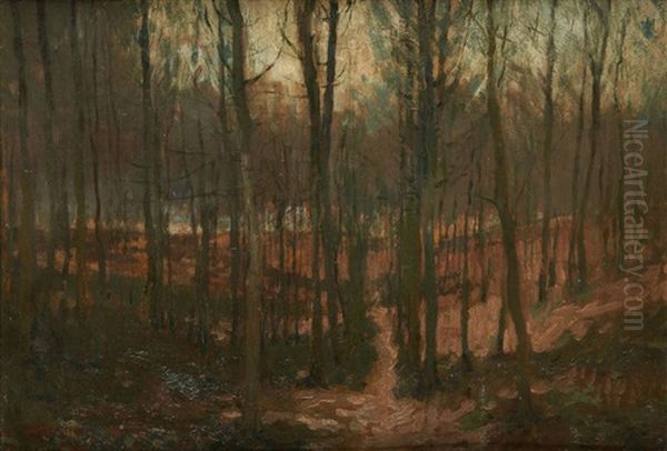 Vue De La Foret De Soignes Oil Painting by Alfred Bastien