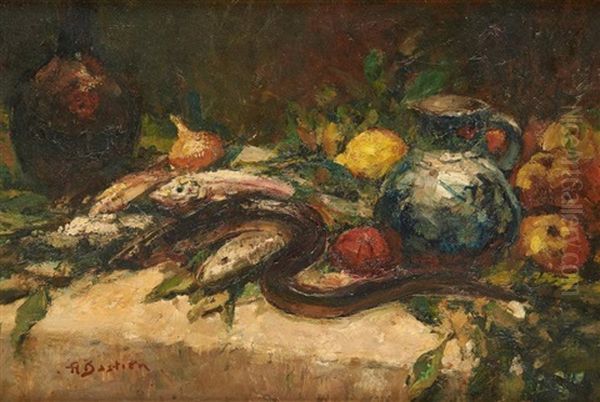 Composition Aux Anguilles Oil Painting by Alfred Bastien