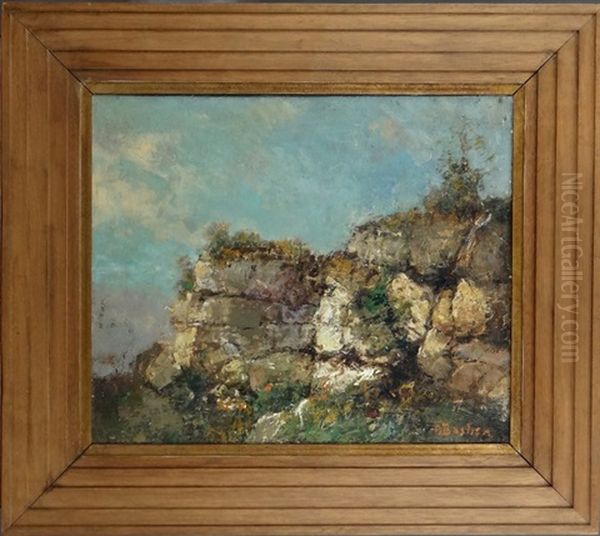 Paysage A Rochers Oil Painting by Alfred Bastien