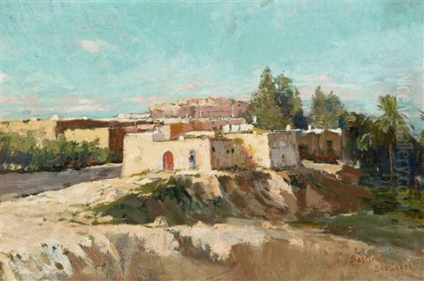 Vue De Bou-saada (algerie) Oil Painting by Alfred Bastien