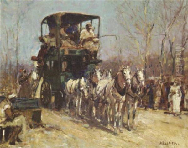 La Malle-poste De Bou-salah En Algerie Oil Painting by Alfred Bastien
