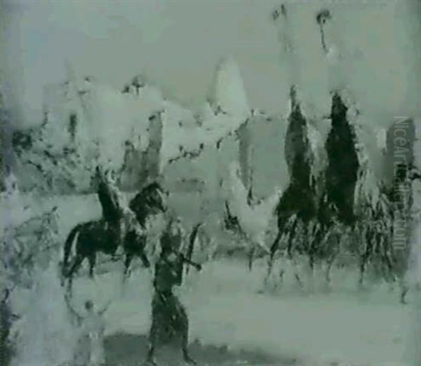 La Caravane Oil Painting by Alfred Bastien