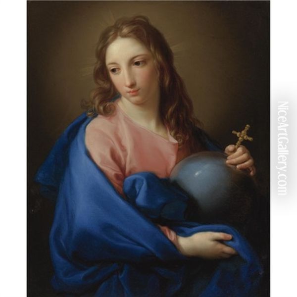 Salvator Mundi Oil Painting by Pompeo Girolamo Batoni