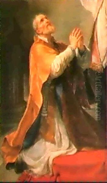 S. Filippo Neri Oil Painting by Pompeo Girolamo Batoni