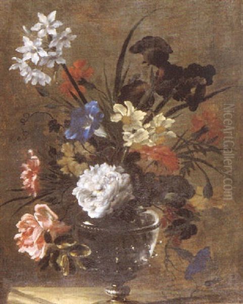 Vase De Fleurs Oil Painting by Nicolas Baudesson