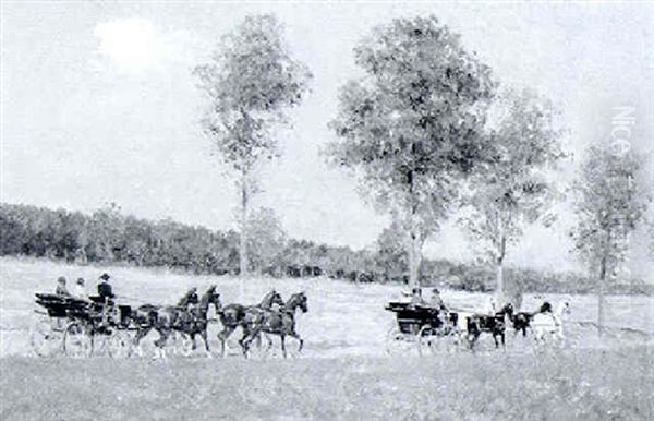 Ausfahrt In Pati Oil Painting by Carl Franz Bauer Ausfahrt In Pati Oil Painting by Carl Franz Bauer