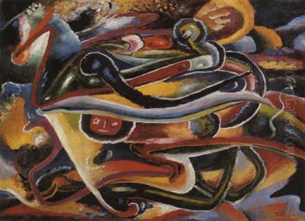 Andante Ii Oil Painting by Rudolf Bauer