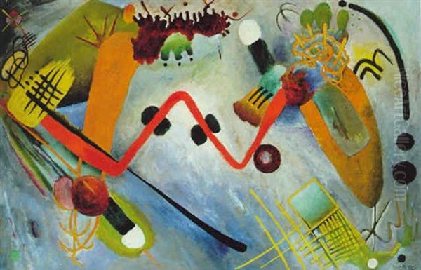 White Accent Oil Painting by Rudolf Bauer