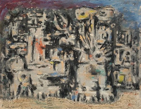 Helle Figuren Auf Dunkel Oil Painting by Willi Baumeister